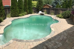 Interlock: cleaning, re-sanding, sealed pool coping - During